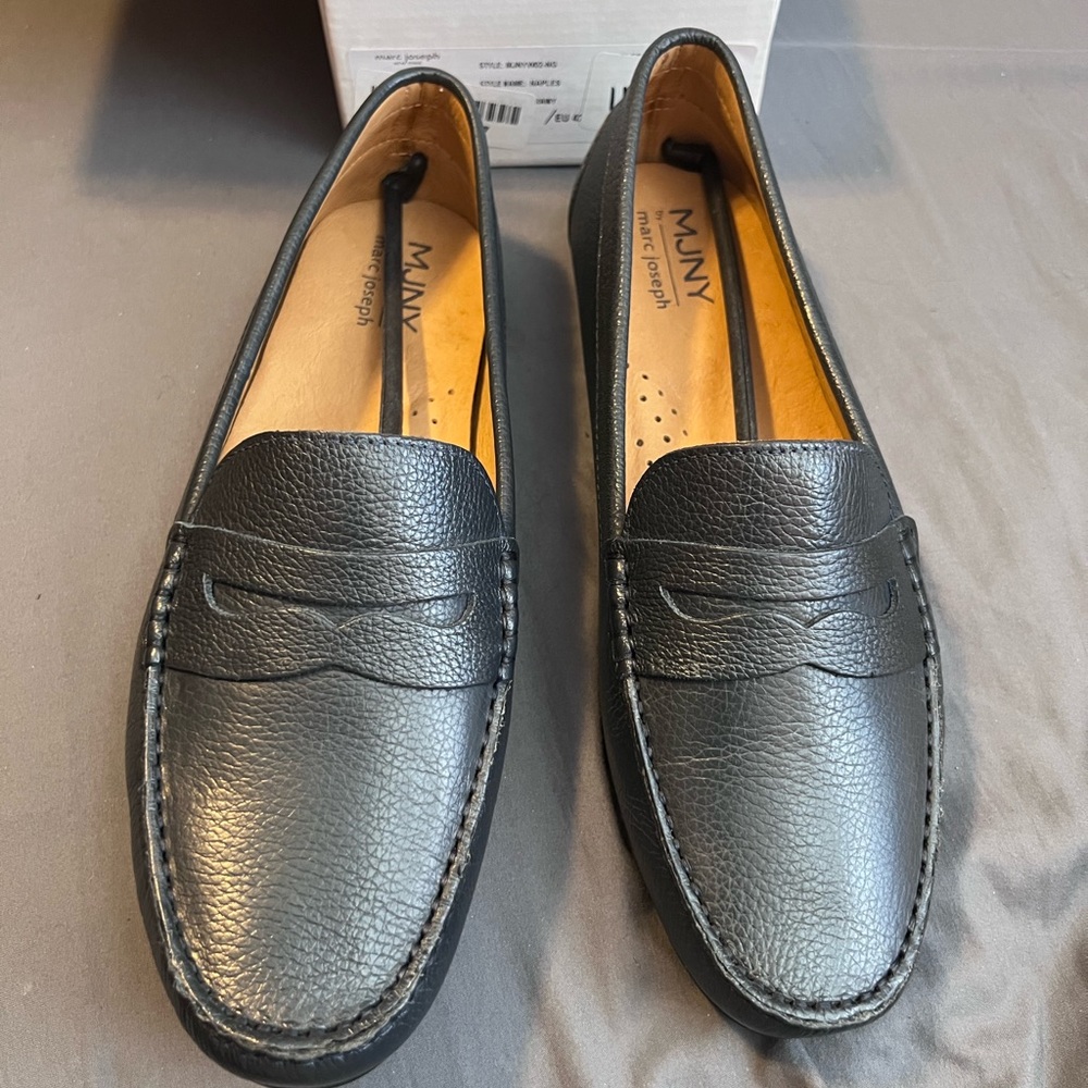 MJNY Marc Joseph Navy Blue Leather Loafers 11